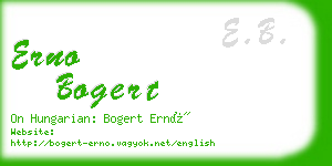 erno bogert business card